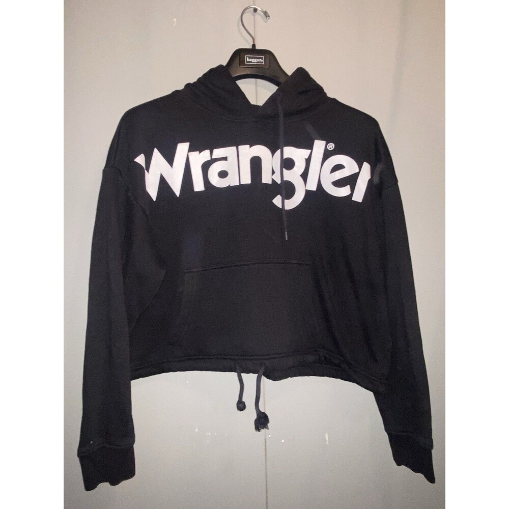 Wrangler Black Hoodie Crop Top